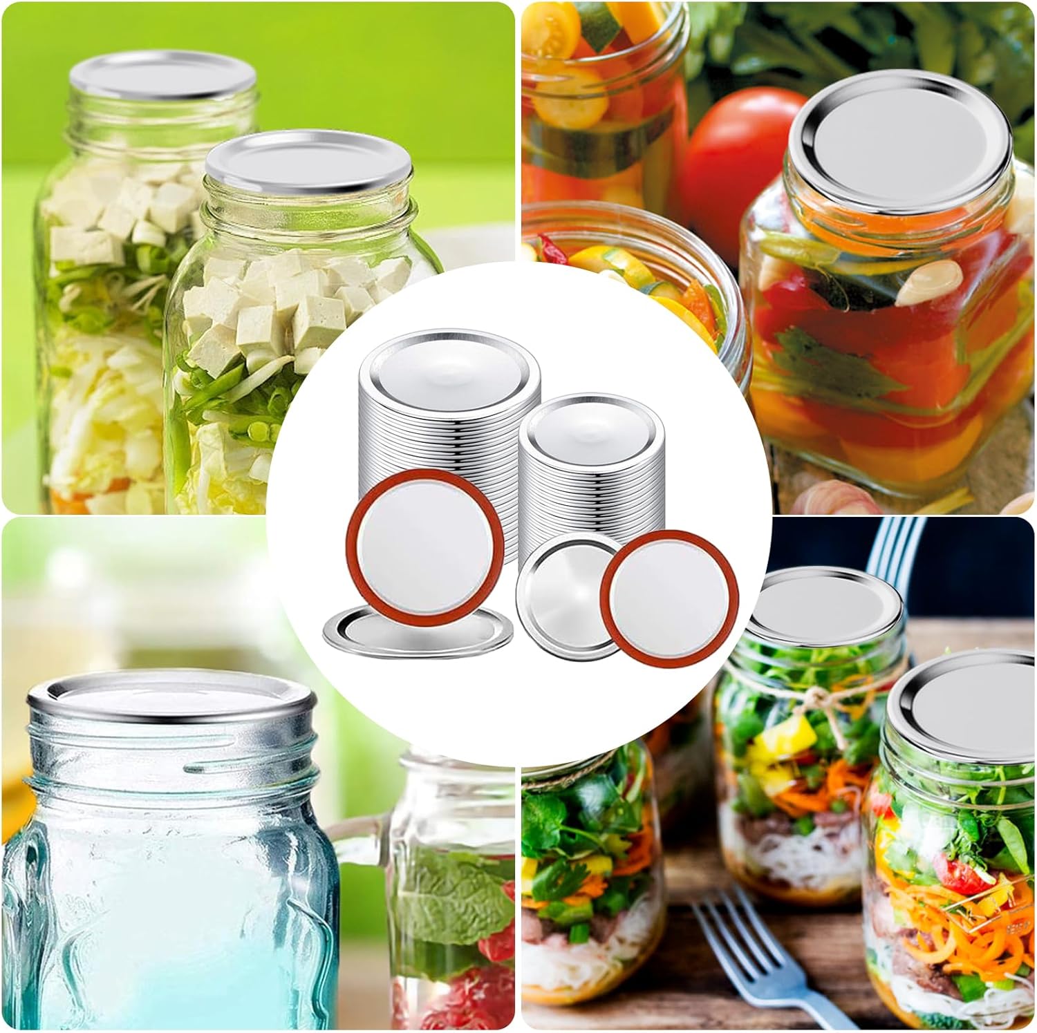 Set of Mason Jar Lids (48 Pcs)